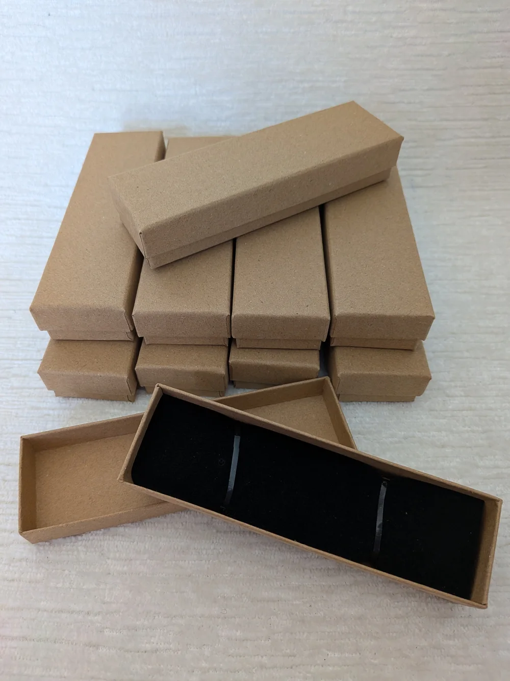 Kraft Paper Jewelry Gift Boxes Qty 10 With Cushion Inserts  5.25